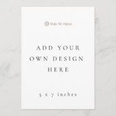 SINGLE 12x18 inch Hochzeitsprogramm/Menü Menükarte (Vorderseite)