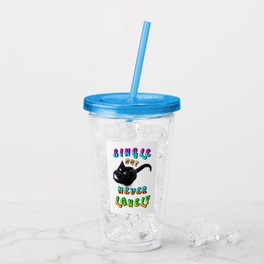 Single, aber nie einsam acryltrinkbecher (Rückseite Ice)