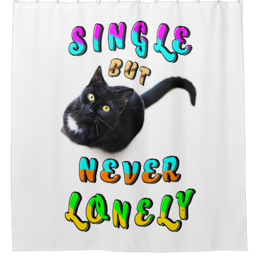 Single, aber nie einsam duschvorhang (Vorderseite)