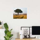 Single acacia tree on grasy Ebenen, Masai Mara, Poster (Heimbüro)