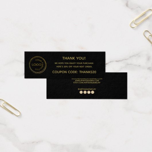 Single Add Your Logo Thank You Enclosure Black (Büro)