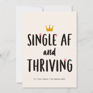 Single AF und erfolgreich lustiges Valentinsdesign Feiertagskarte