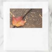 Single Ahornleaf im Fall Rechteckiger Aufkleber (Tasche)