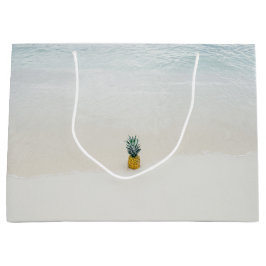 Single Ananas am Strand Große Geschenktüte