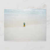 Single Ananas am Strand Postkarte (Vorderseite)
