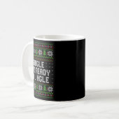 Single And Ready To Jingle Ugly Christmas Sweater Kaffeetasse (Vorderseite Links)