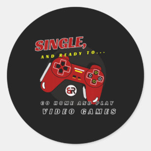 Single And Ready To... Videospiel Runder Aufkleber