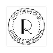 Single Anfangsbuchstabe Monogramm "Von der Stelle" Permastempel (Design)
