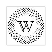 Single Anfangsmonogramm runder gepunkteter Rahmen Permastempel (Design)