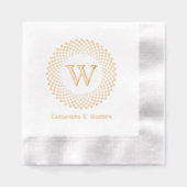 Single Anfangsmonogramm runder gepunkteter Rahmen Servietten Mit Folie (Vorderseite)