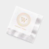 Single Anfangsmonogramm runder gepunkteter Rahmen Servietten Mit Folie (Links)