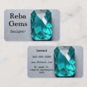 Single Aquamarin Lucky Gem Visitenkarte (Vorne/Hinten)