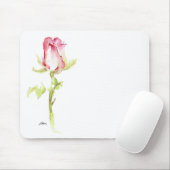 Single Aquarellfarbe Rosa Rote Rose Handbemalt Mousepad (Mit Mouse)