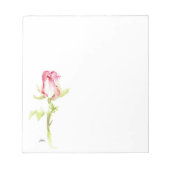 Single Aquarellfarbe Rosa Rote Rose Handbemalt Notizblock (Vorderseite)