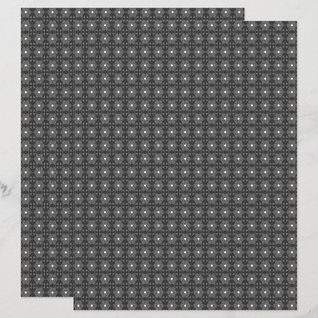 Single B&W Med. TIle 2-Sided Scrapbook Paper Page (Vorne/Hinten)