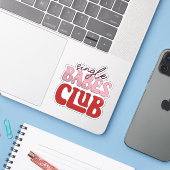 Single Babes Club Sticker - Valentinsticker (Laptop mit iPhone)