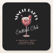 Single Babes Pink Cocktail Girls Nacht Rechteckiger Pappuntersetzer (Vorderseite)