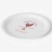 Single Babes Valentinstag Party Rosa Cocktail Pappteller (Schrägansicht)