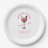 Single Babes Valentinstag Party Rosa Cocktail Pappteller (Vorderseite)
