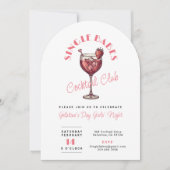 Single Babes Valentinstag Rosa Cocktail Party Einladung (Vorderseite)