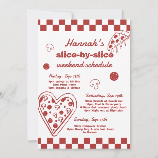 Single Bachelorette Wochenende Einladung (Rückseite)