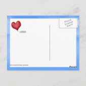 Single Ballon Herz mit Nachrichtentag Postkarte (Rückseite)