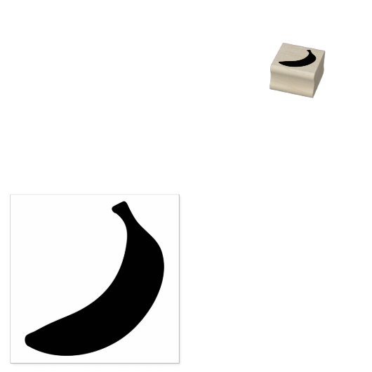 Single Banana Frucht Silhouette Kontur Gummistempel (Stempel)
