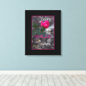 Single Bending Pink Rose Foto Leinwanddruck (Insitu (Holzboden))