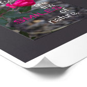 Single Bending Pink Rose Foto Poster (Ecke)
