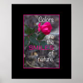 Single Bending Pink Rose Foto Poster (Vorne)