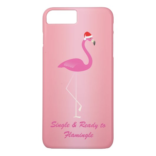 Single & Bereit zum Flamingle Xmas iPhone 7 in Ros Case-Mate iPhone Hülle (Rückseite)