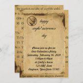 Single Bewusstsein Anti-Valentin-Party Einladung (Vorne/Hinten)