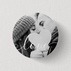 Single Black and White Paar Script Button