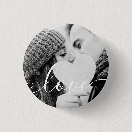 Single Black and White Paar Script Button (Vorderseite)