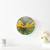 Single Black Mit Augen Susan Daisy Blume Runde Wanduhr (Zuhause)