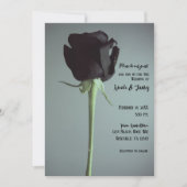 Single Black Moody Gray Romantische Hochzeit Einladung (Vorderseite)
