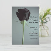 Single Black Moody Gray Romantische Hochzeit Einladung (Stehend Vorderseite)