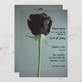 Single Black Moody Gray Romantische Hochzeit Einladung (Vorne/Hinten)