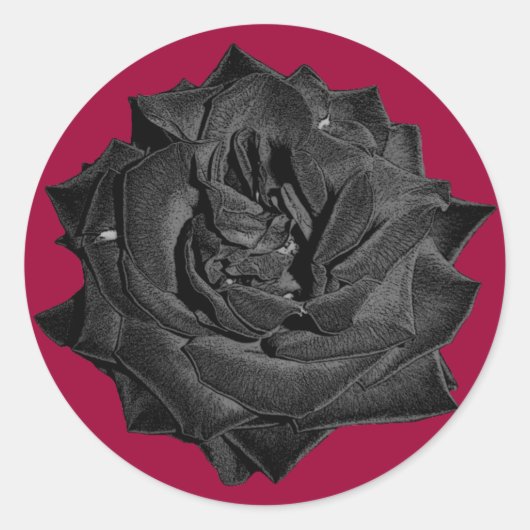 Single Black Rose Runder Aufkleber (Vorderseite)