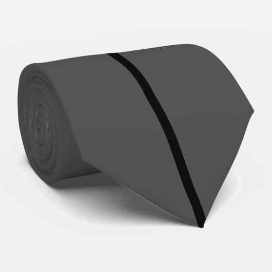 Single Black Strip auf dunkelgraue Krawatte (Gerollt)