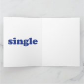 "Single", blaue Buchstaben weiß Karte (Innenseite)
