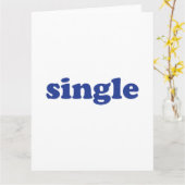 "Single", blaue Buchstaben weiß Karte (Gelbe Blume)
