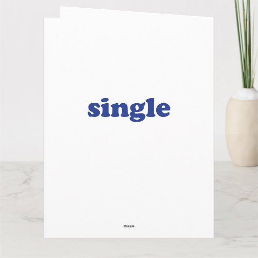 "Single", blaue Buchstaben weiß Karte (Rückseite)