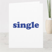 "Single", blaue Buchstaben weiß Karte (Vorderseite)