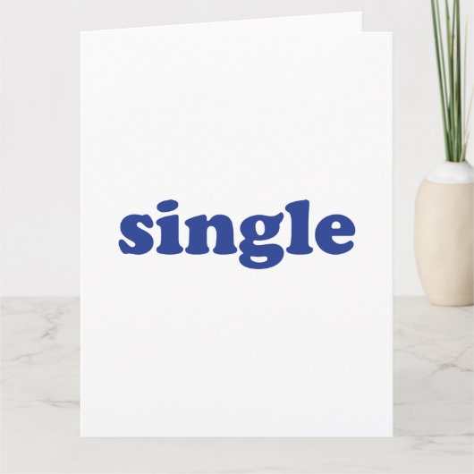 "Single", blaue Buchstaben weiß Karte (Vorderseite)