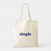 "Single", blaue Buchstaben weiß Tragetasche (Rückseite)