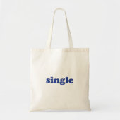 "Single", blaue Buchstaben weiß Tragetasche (Vorne)