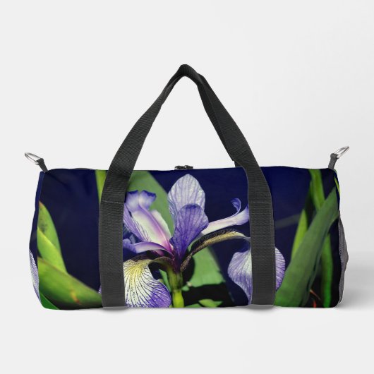 Single Blaue Flagge Iris Blume Natur Duffle Bag (Vorderseite)