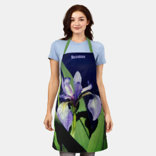 Single Blaue Flagge Iris Blume Natur Personalisier Schürze