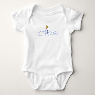 Single Blue Candle 1. Geburtstag Baby Strampler